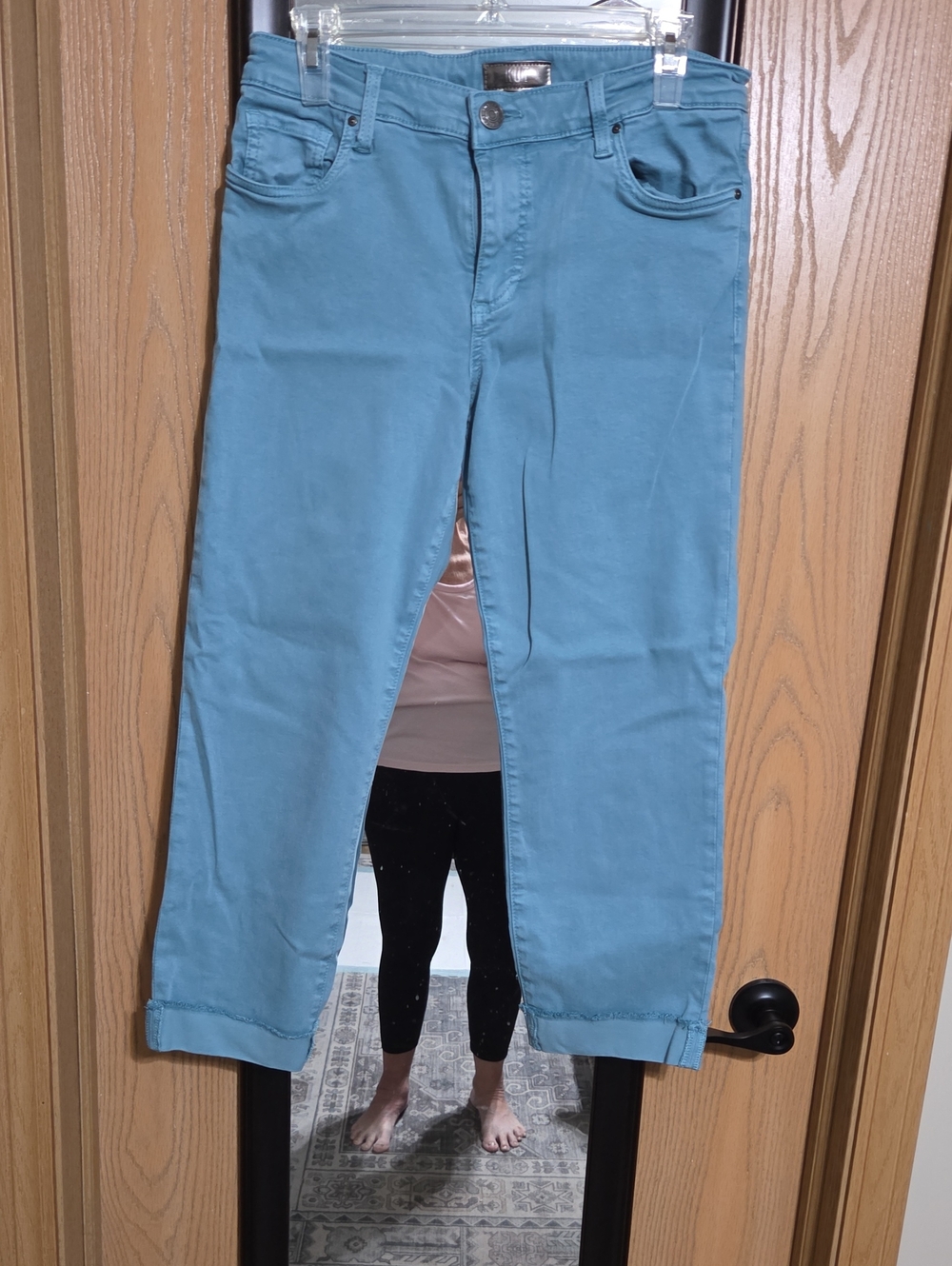 Kut from the Kloth Cropped Jeans in Teal Blue